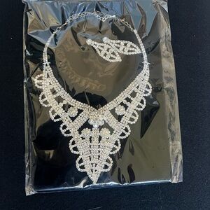 New Rhinestone Necklace with matching earrings